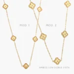 Collar Flores Trébol Acero Inoxidable 618