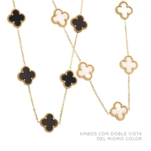 Collar Flores Trébol 15 mm. Acero Inoxidable 621