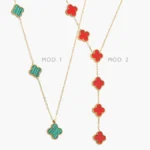 Collar Flores Trébol Acero Inoxidable 627