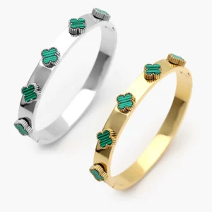 Brazalete Flores Trébol Acero Inoxidable 830