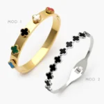Brazalete Flores Trébol Acero Inoxidable 831