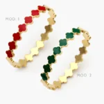 Brazalete Flores Trébol Acero Inoxidable 834