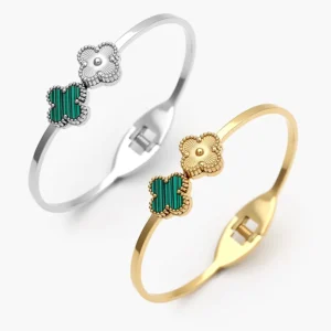 Brazalete Flor Trébol Acero Inoxidable 835