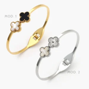 Brazalete Flor Trébol Acero Inoxidable 837
