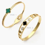 Brazalete Flor Trébol Acero Inoxidable 840