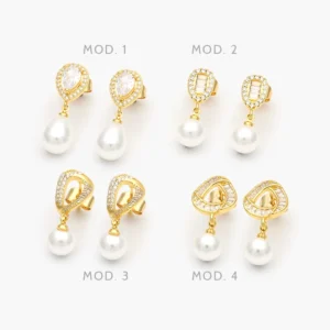 Broqueles Perlas Chapa de Oro 426
