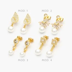 Broqueles Perla Chapa de Oro 427