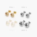 Broqueles Lisos Sin Piedras Chapa de Oro/Rodio 437 - Modelo 1