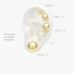 Broqueles Lisos Sin Piedras Bolitas Chapa de Oro 441 - Modelo 1