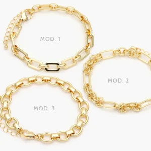 Pulso Eslabones Chapa de Oro 0280