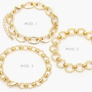 Pulso Eslabones Chapa de Oro 0282