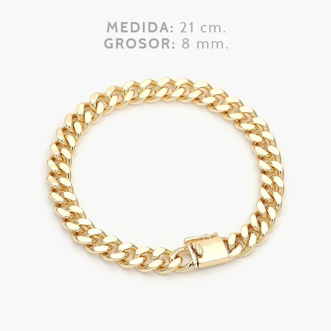CP0285 Pulso Mónaco 8mm. Chapa de Oro 0285 - Image 1