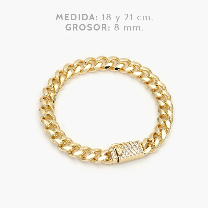 CP0289 Pulso Mónaco 8mm. Chapa de Oro 0289 - Image 1