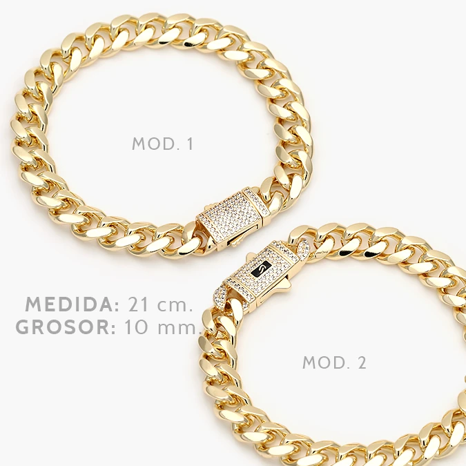 CP0294 Pulso Mónaco 10mm. Chapa de Oro 0294 - Image 1