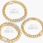 Pulso Mónaco Zirconias Chapa de Oro 0295
