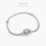 Pulso para Charms Corazón Zirconias  Chapa de Rodio 011