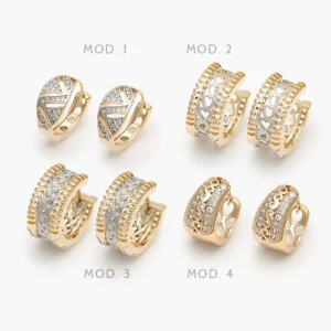 Arracadas Zirconia Chapa de Oro 13
