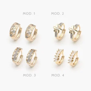 Huggies Zirconia Chapa de Oro 16