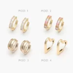 Huggies Zirconia Chapa de Oro 17