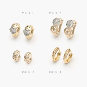 Huggies Zirconia Chapa de Oro 22