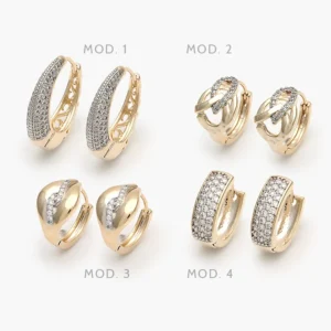 Arracadas Zirconia Chapa de Oro 25