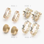 Arracadas Zirconia Chapa de Oro 44
