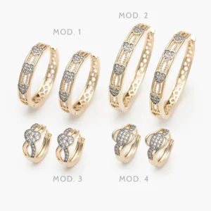 Huggies & Arracadas Zirconia Chapa de Oro 45