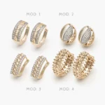Arracadas Zirconia Chapa de Oro 50