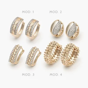 Arracadas Zirconia Chapa de Oro 50