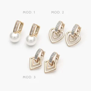 Hoops Perlas Zirconia Chapa de Oro 52
