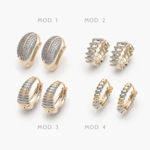 Arracadas Zirconia Chapa de Oro 53