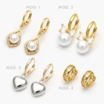 Hoops Perlas Chapa de Oro 58