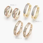 Arrcadas Zirconia Chapa de Oro 60