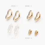 Arracadas Corazones Zirconia Blancas Chapa de Oro 56