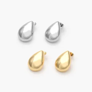 Aretes Gota Chunky Acero Inoxidable 348