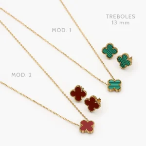 Juego Flores Trébol Acero Inoxidable 182