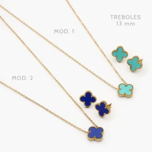 Juego Flores Trébol Acero Inoxidable 183