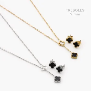 Juego Flores Trébol Acero Inoxidable 184