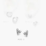Aretes Corazon Liso sin Piedras Chapa de Rodio 692