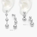 Aretes Esferas Chapa de Rodio 698