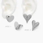 Aretes Corazones Chapa de Rodio 701