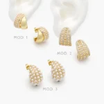 Aretes Perla Chapa de Oro 714