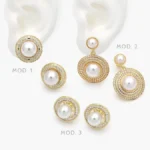 Aretes Perla Chapa de Oro 718