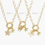 Collar Flores & Mariposas Chapa de Oro 567