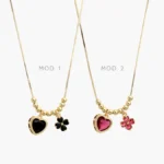 Collar Corazón & Trébol Chapa de Oro 570