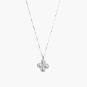 Collar Plata .925 Flores Trébol 0128