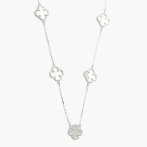 Collar Plata .925 Flores Trébol 0130