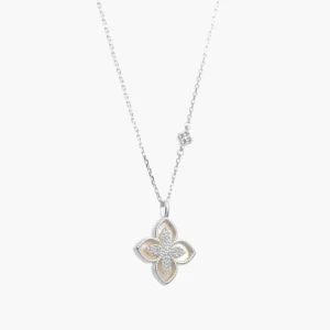 Collar Plata .925 Flores Trébol 0131