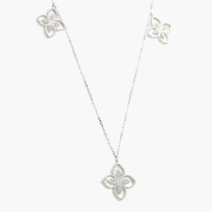 Collar Plata .925 Flores Trébol 0134