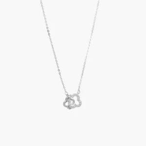 Collar Plata .925 Flores Trébol 0144